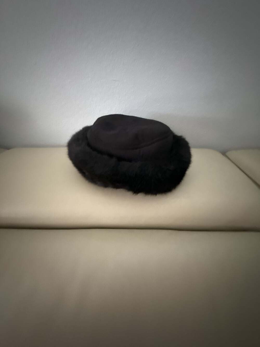 Betmar New York Black Faux Fur Winter Hat Luxury Bucket Cap